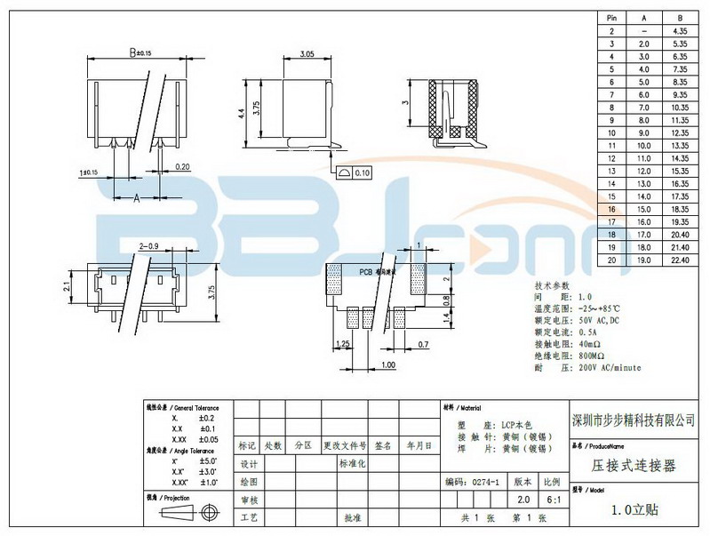針座端子連接器 針座端子連接器
