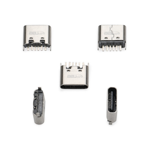 TYPE-C 6PIN  母座立式插板H=6.8-腳長(zhǎng)1.5--(UC.01.13-1B-0001)
