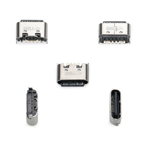 TYPE-C 6PIN 母座立式短體插板H=5.0---(UC.01.13-1B-0003)_調(diào)整大小