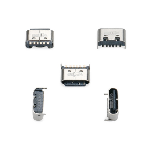 TYPE-C 6PIN　母座板上短體L=5.0后兩腳插---（UC.01.53-1B-0002）_調(diào)整大小